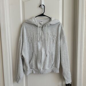 PINK Victoria's Secret Gray Hoodie Jacket
